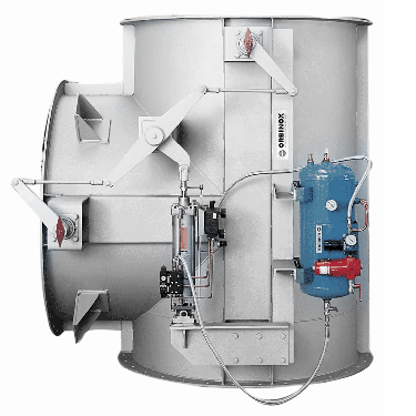 Registre 3 voies en forme de T de section ronde ou carrée, montage à brides intermédiaires, de régulation/contrôle, distribution et isolement de gaz